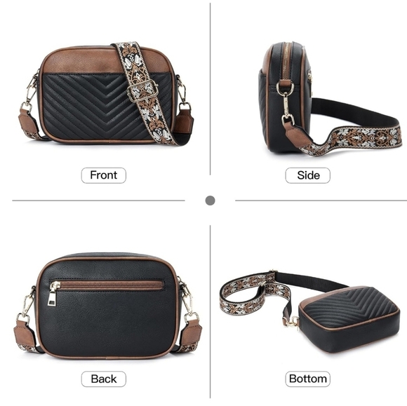 Faux Leather Crossbody Bag for Women Small Shoulder Purse with Adjustable Strap - Picture 2 of 5